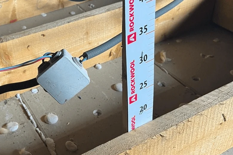 Pige de mesure ROCKWOOL pour contrôler l'épaisseur à Brécé (35)
