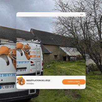 Insufflation de liège pour isolation thermique sur un chantier à Tinténiac, Bretagne