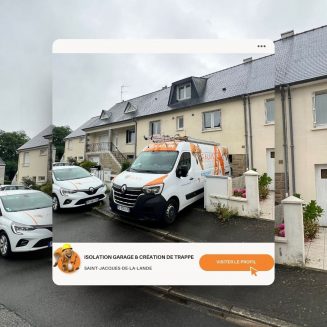 Isolation de garage et création de trappe à Saint-Jacques près de Rennes pour améliorer l'accès et le confort thermique.